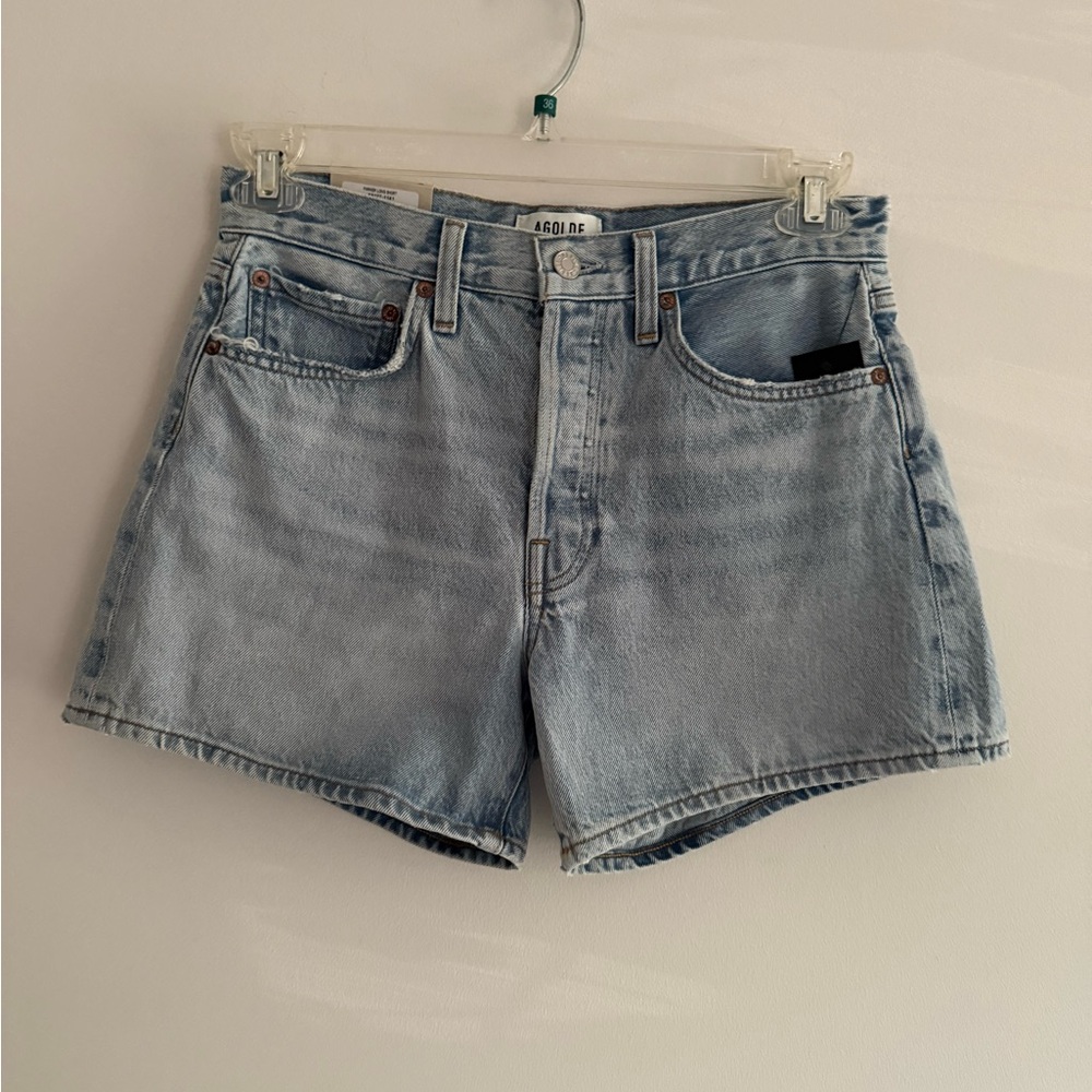Agolde Parker Long Jean/Denim Shorts. Color Feud. Size 26. NWT.